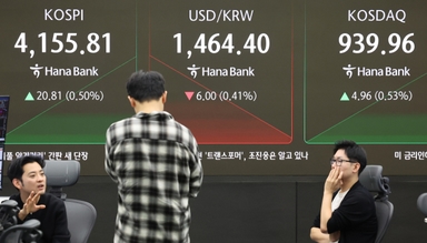 美 금리 인하에···원·달러 환율 5원 넘게 하락