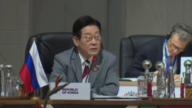 [현장연결] 이 대통령, G20 첫 세션 연설…"포용성장 최선"