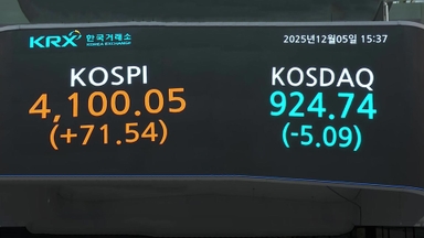 코스피 4,100선 회복…코스닥은 하락