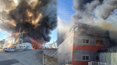 경북 칠곡 섬유공장 화재…공장 4개동 타