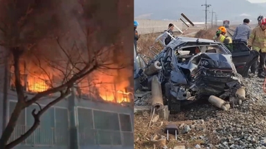 창원 아파트 화재로 2명 사망…보성서 열차-승용차 충돌