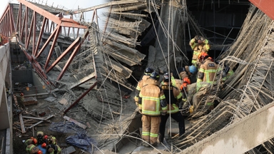 '광주대표도서관' 공사장 붕괴 4명 매몰…"1명 구조"