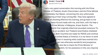 트럼프 "태국·캄보디아, 평화협정 복귀 합의"