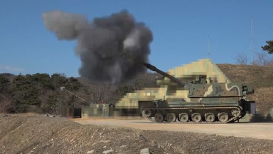 해병대, 서북도서 해상사격훈련…K9 자주포 100여발 발사