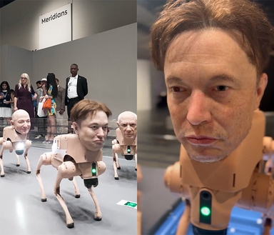'반인반수?' 일론 머스크 얼굴 단 기괴한 로봇견의 정체
