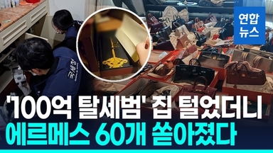 [영상] '100억 체납' 집 털었더니…거실 가득 에르메스 가방 60점