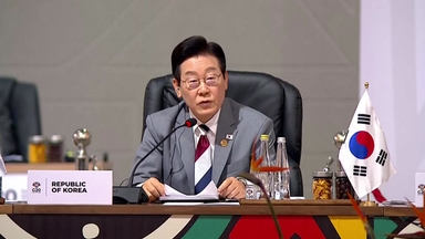 [현장영상+] 이 대통령, G20 세션 1 모두발언..."포용성장 3대 해법 제안"