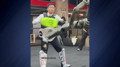 로봇에 진짜로 맞은 사장님...이유는? [앵커리포트]