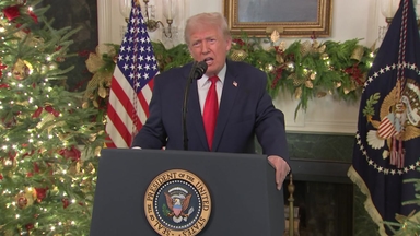 트럼프 '자화자찬' 대국민 연설..."바이든 망친 경제, 내가 살려"