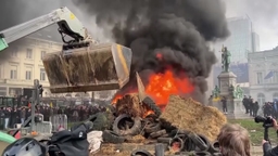 브뤼셀 점령한 트랙터 시위..."EU·남미 FTA 결사 반대"