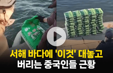 서해에 '이것' 대놓고 버리는 중국인들 근황