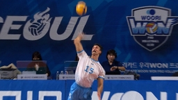 러셀의 파워 서브…대한항공 9연승 질주